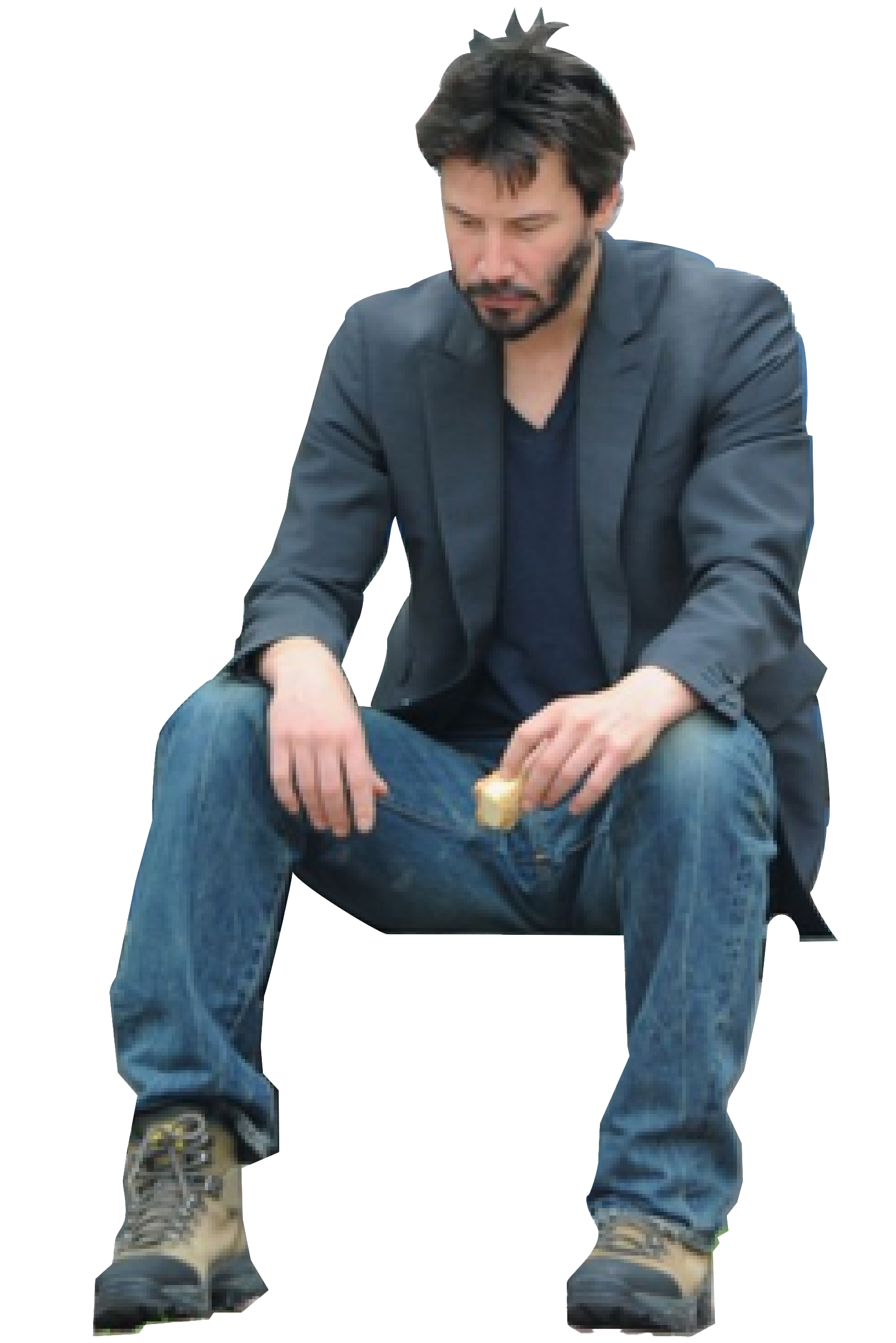 Sad Keanu Sitting on no Bench